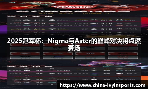 2025冠军杯：Nigma与Aster的巅峰对决将点燃赛场